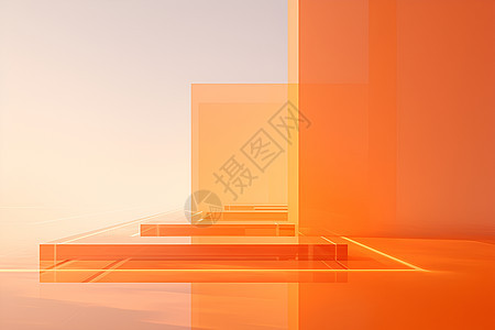 抽象橙色建筑图片