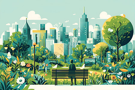 城市绿色公园图片