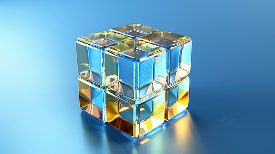 蓝色水晶方块图片