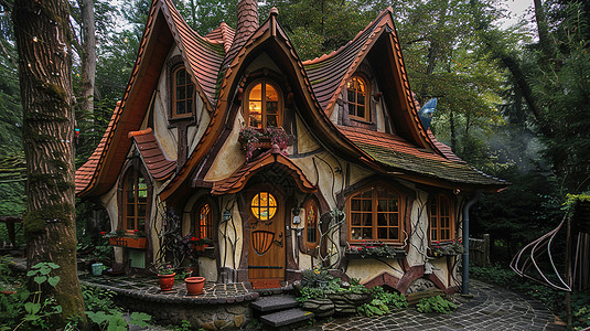 童话世界中的小红屋图片