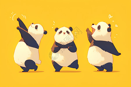 俏皮的熊猫图片