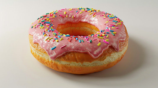 粉色糖霜甜甜圈图片