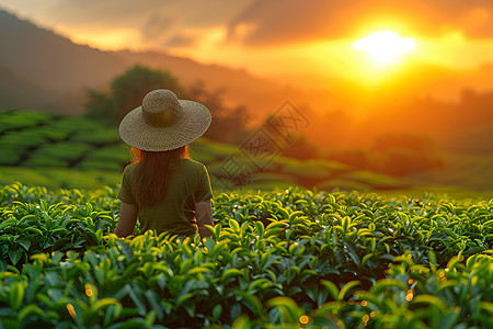 翠绿茶海图片