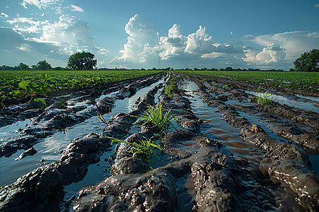 水灾导致的农田损毁图片