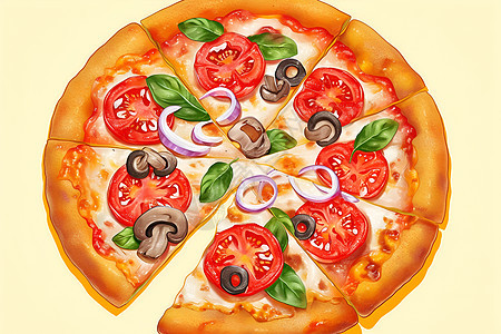 五彩斑斓的比萨饼图片
