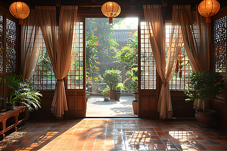 中式传统窗框图片
