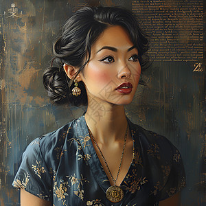 亚洲女子的肖像图片