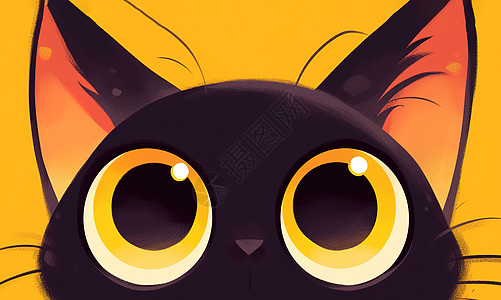 黄色瞳孔的猫图片