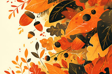 五彩缤纷的秋天树叶图片