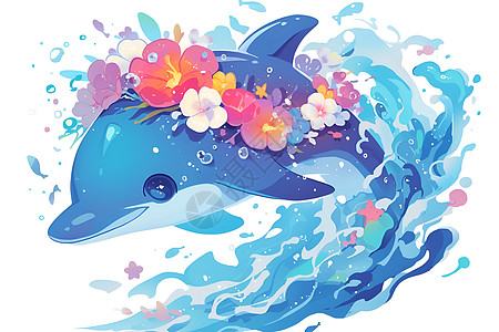 海洋中的花冠海豚图片