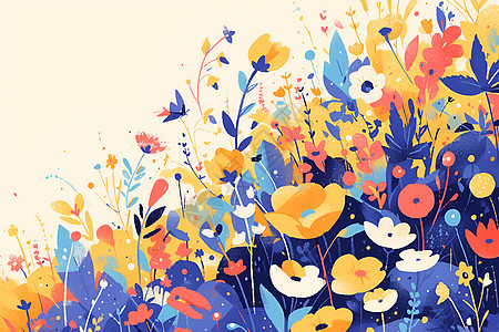 色彩植物花卉背景图片