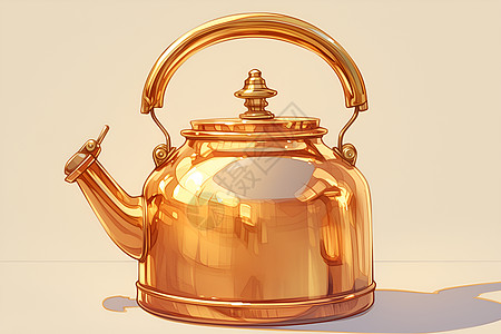 靓丽的金色茶壶图片