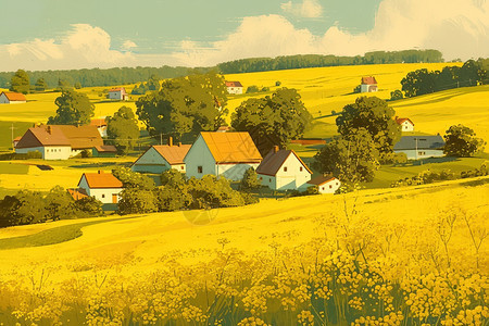 金黄色的田园图片