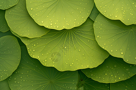 雨滴掉落荷叶上图片