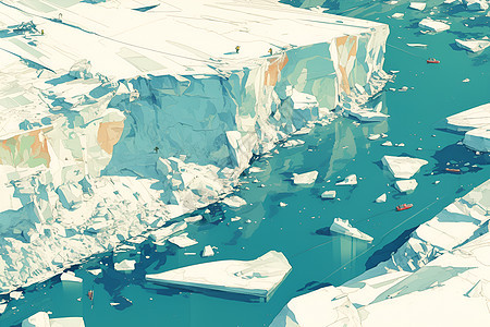 寒冷的冰川世界图片
