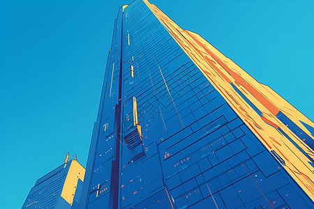 阳光照耀下的摩天大楼图片
