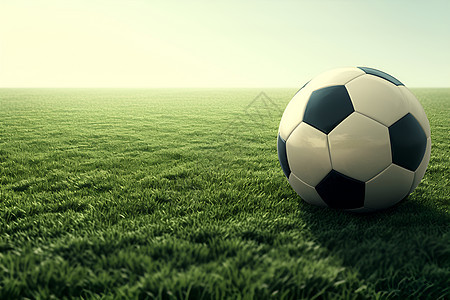绿草地上的足球图片