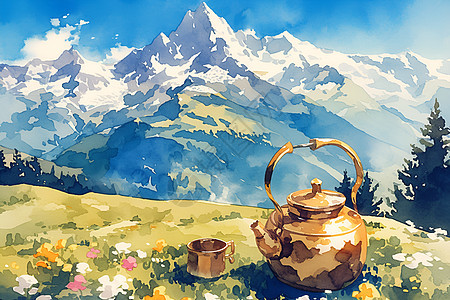 大山上的茶壶图片