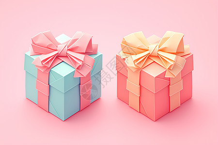 两个不同颜色的礼盒图片