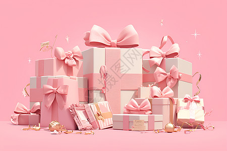 粉色礼盒的礼物图片