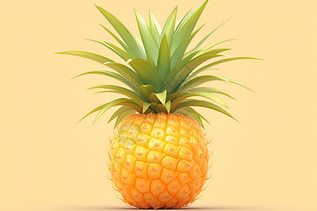 黄色背景下的菠萝图片