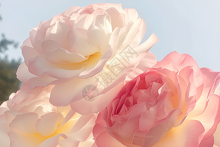 粉色和白色的玫瑰花图片