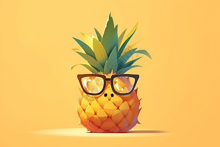 太阳眼镜下的菠萝图片