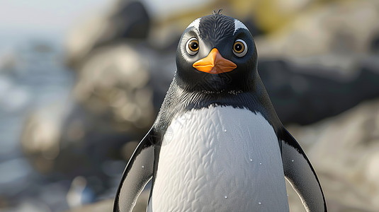 惊讶表情的企鹅图片