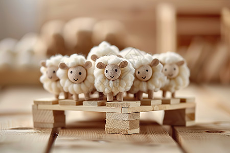 羊群在支架上图片