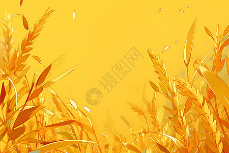金黄色的麦子图片