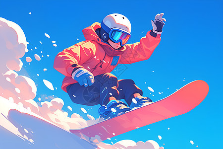 滑雪板飞上天空图片