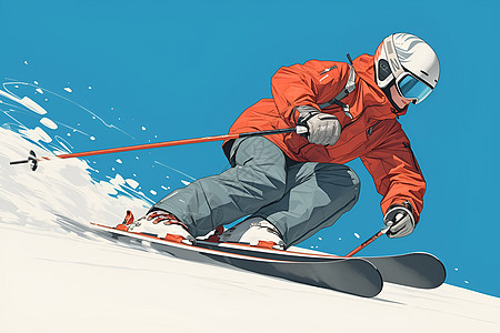 雪山上的滑雪者图片
