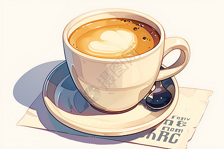 一杯新鲜冲泡的咖啡图片