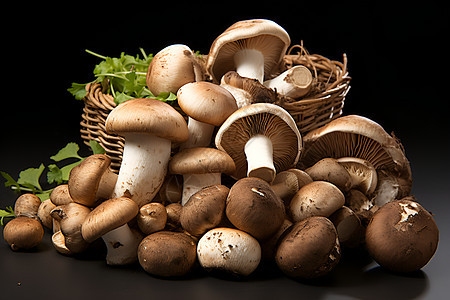 健康新鲜的蘑菇图片