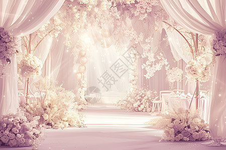 婚礼中的浪漫花束图片