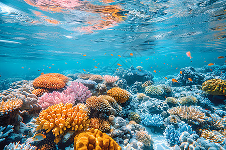 大海海底的珊瑚图片