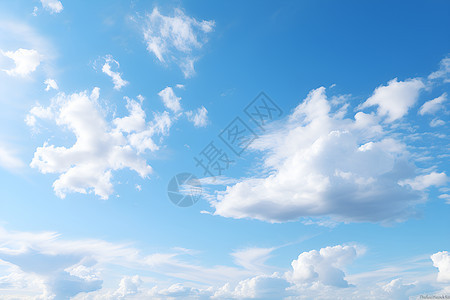 蓝天中柔软的白云图片
