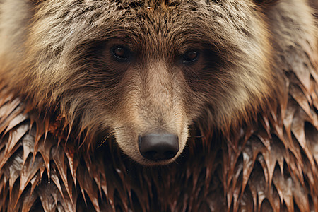 忧伤表情的棕熊图片