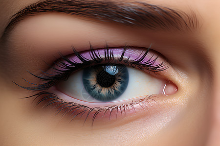 紫蓝色眼线女子图片