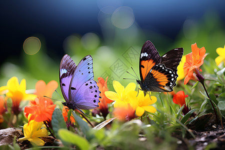 草地上的蝴蝶图片