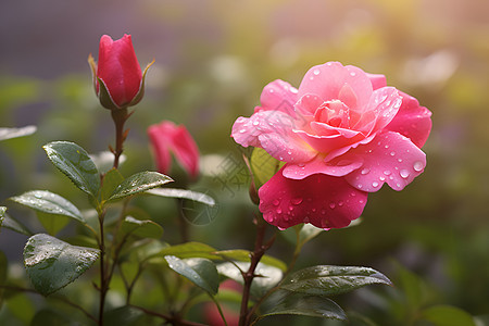 粉色的玫瑰花图片