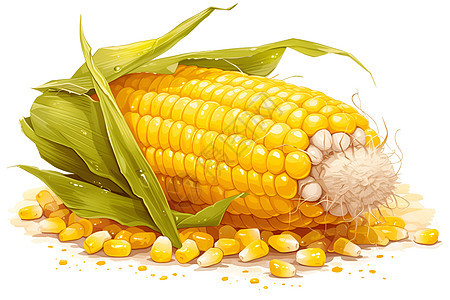 成熟的玉米棒图片