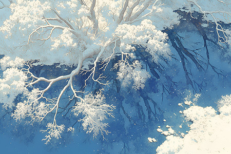 冰雪覆盖的大树图片