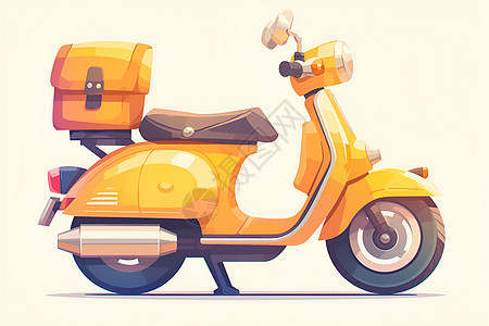 黄色小摩托车图片
