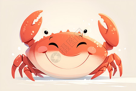 快乐螃蟹的迷人插图图片