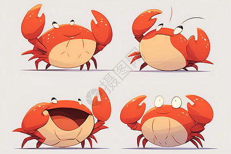 快乐的卡通螃蟹图片