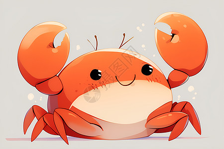 可爱的螃蟹卡通插画图片