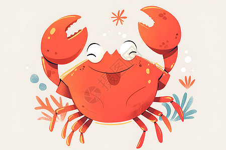 欢乐的卡通螃蟹图片