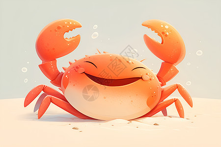 阳光下的快乐螃蟹图片