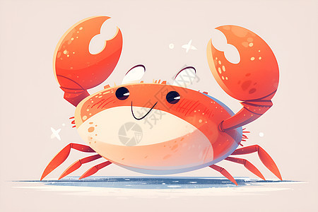 活泼可爱的螃蟹插画图片